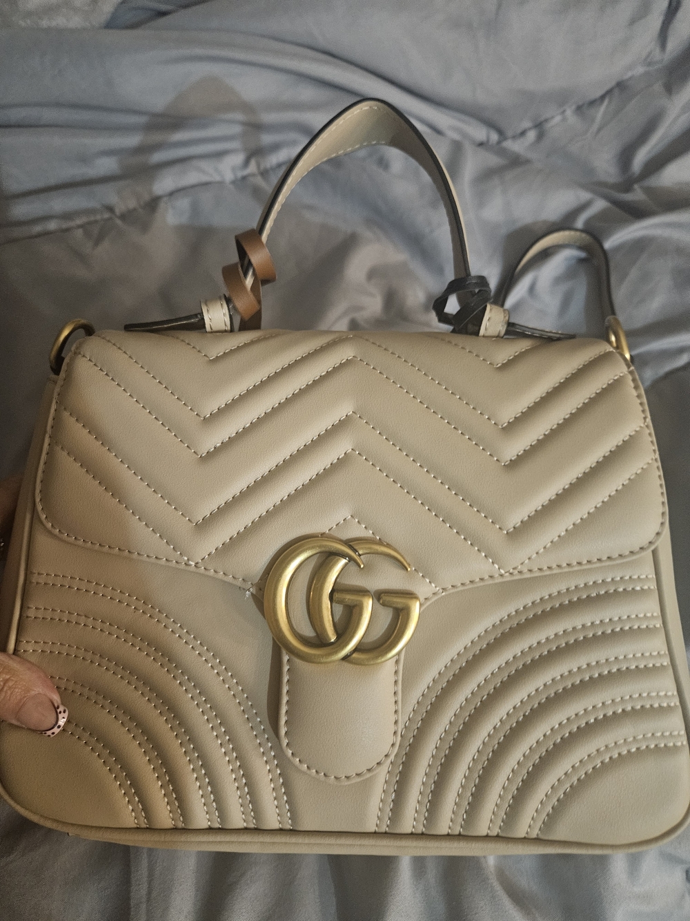 Elegant Top Beige Crossbody Handbag